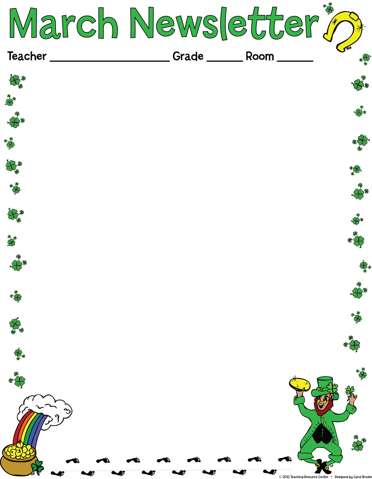 March Classroom Newsletter Template