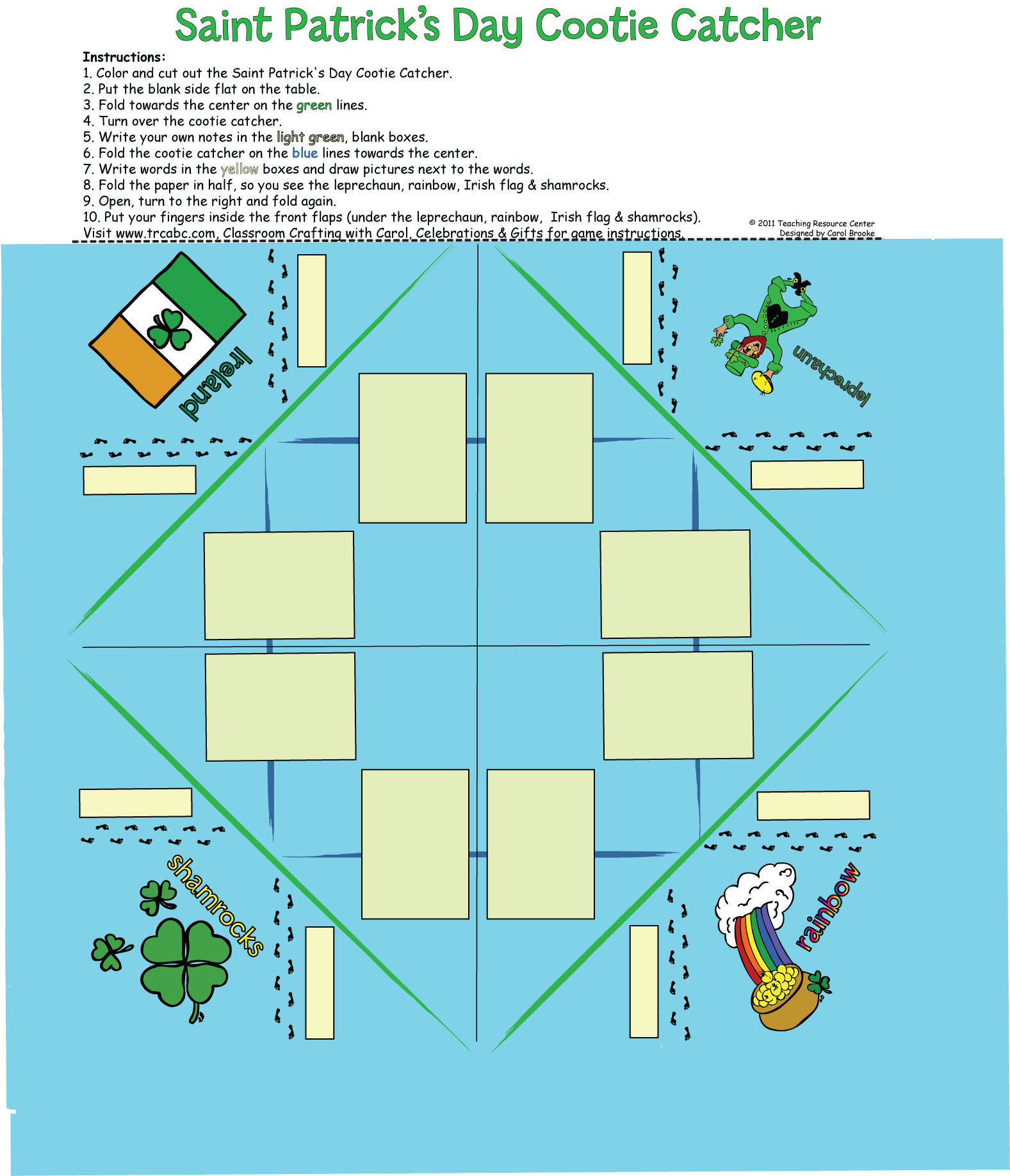 Saint Patrick’s Day Cootie Catcher